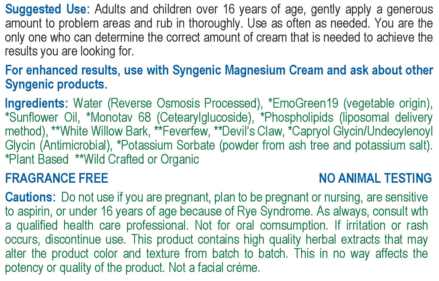 Leviate Pain Relief Cream with White Willow Bark Feverfew & Devil’s Claw
