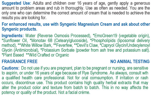 Leviate Pain Relief Cream with White Willow Bark Feverfew & Devil’s Claw