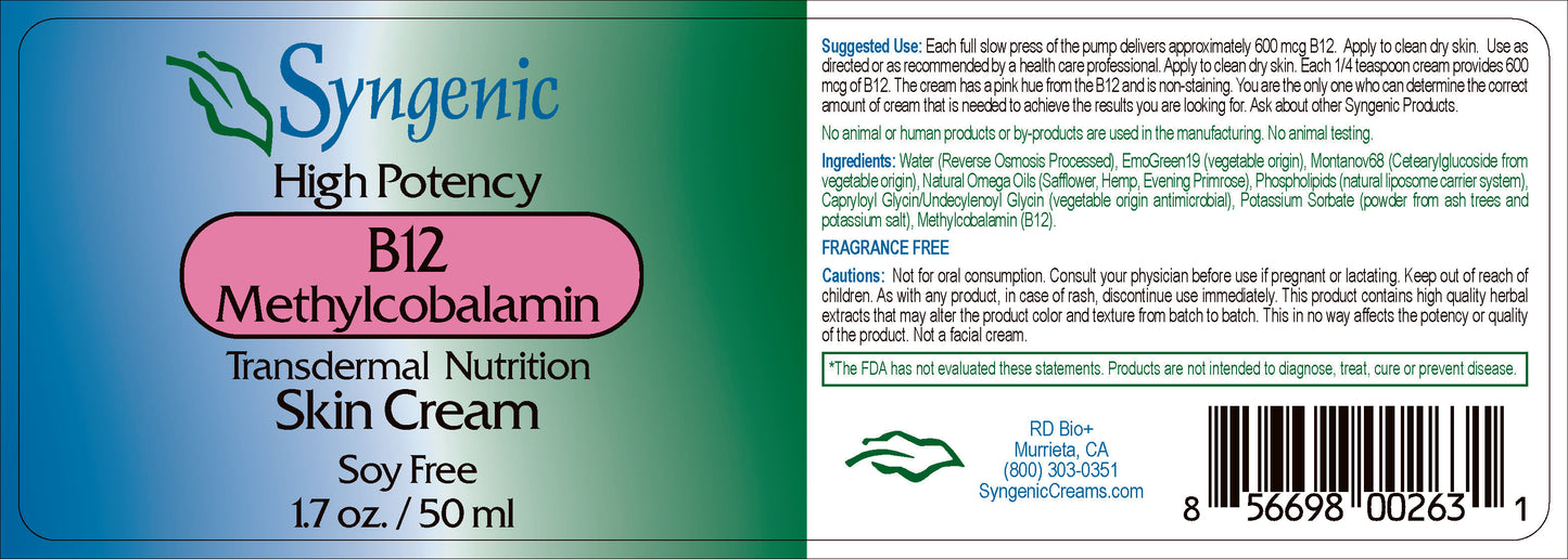 Vitamin B12 (Methylcobalamin) Transdermal Supplement