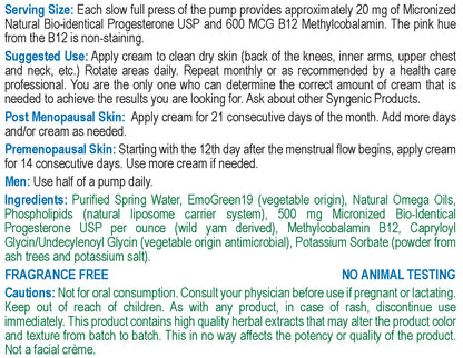 ProCare B12 (Methylcobalamin) Natural Progesterone Cream